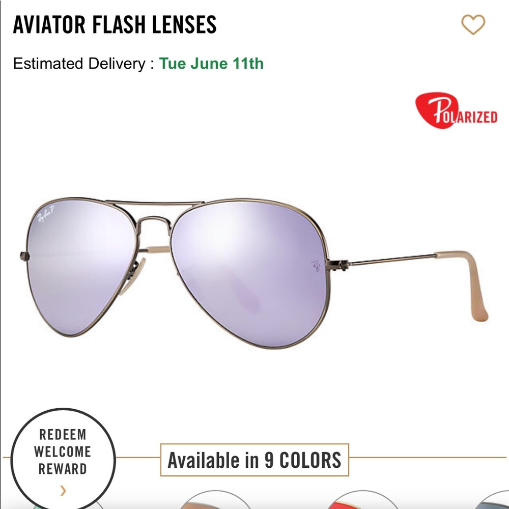 Ray Ban purple flash Aviator